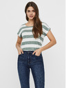Vero Moda Zöld-fehér csíkos póló VERO MODA Wide Stripe zöld-fehér csíkos póló VERO MODA széles csíkos póló
