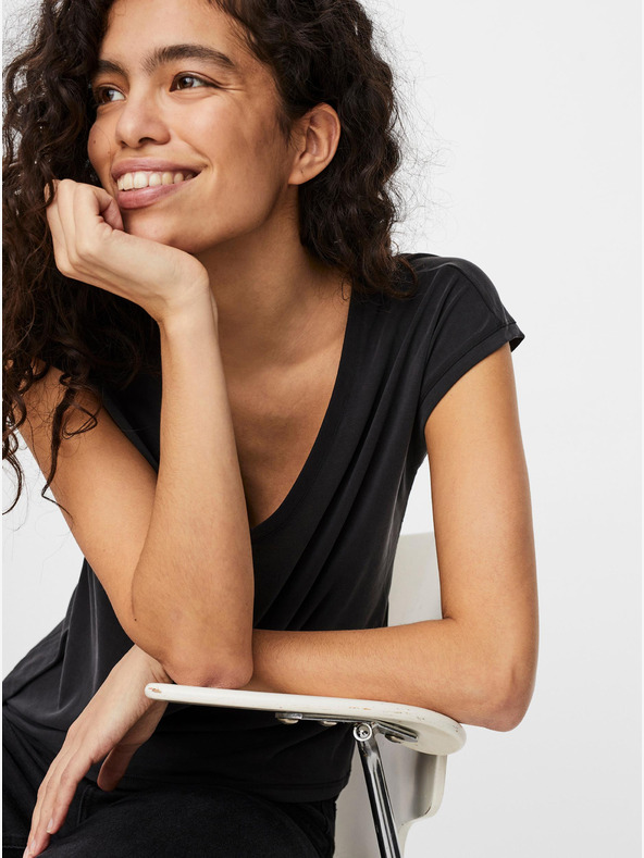 Vero Moda Fekete póló VERO MODA Filli