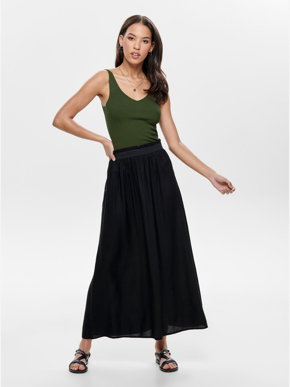 Jacqueline de Yong Sötétzöld bordázott pulóver JDY Nanna