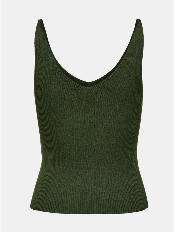 Jacqueline de Yong Sötétzöld bordázott pulóver JDY Nanna