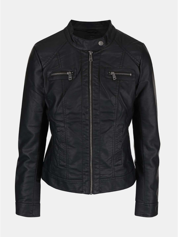 ONLY Fekete női bőrdzseki ONLY Bandit