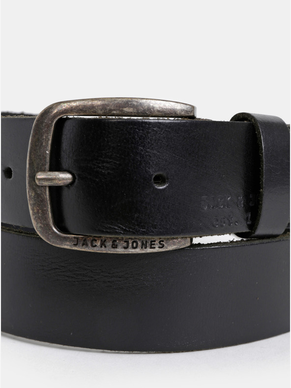 Jack & Jones Fekete bőr férfi Jack & Jones Paul öv
