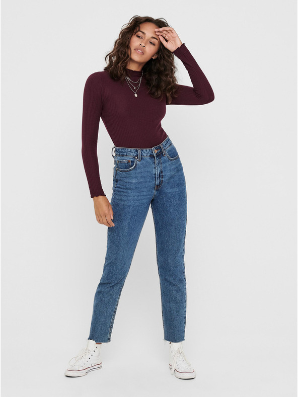 ONLY ONLY Emma bordó alap póló