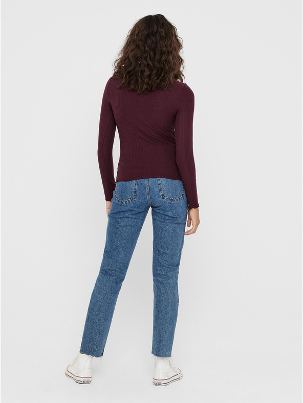 ONLY ONLY Emma bordó alap póló