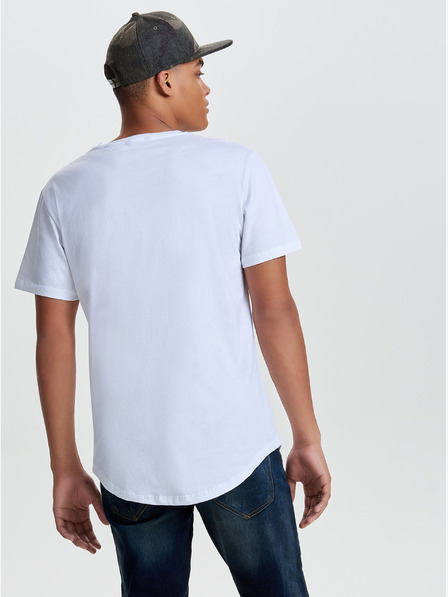 ONLY & SONS Fehér alap póló ONLY & SONS Matt