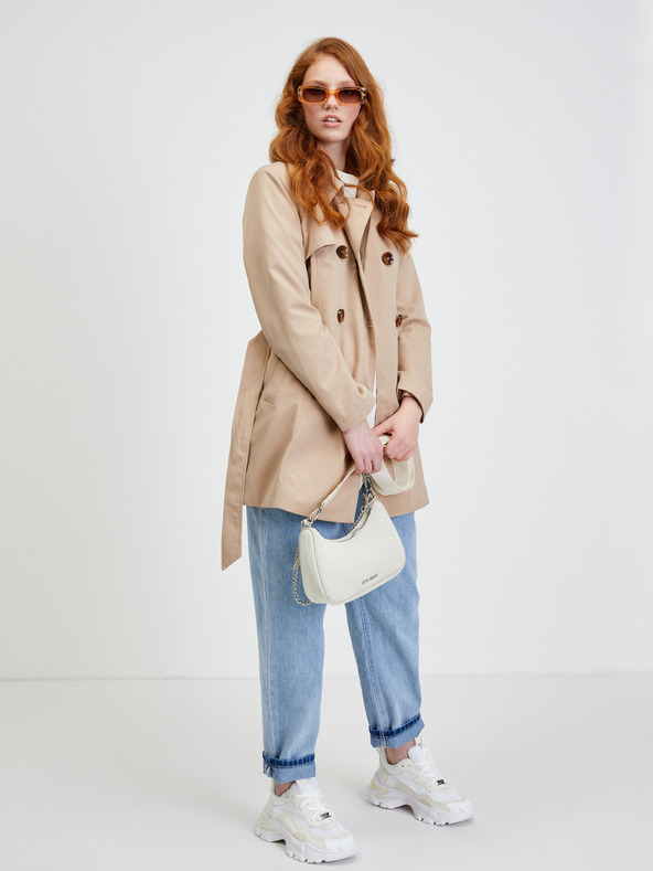 ONLY Bézs színű rövid trencsekk nyakkendővel CSAK Valerie