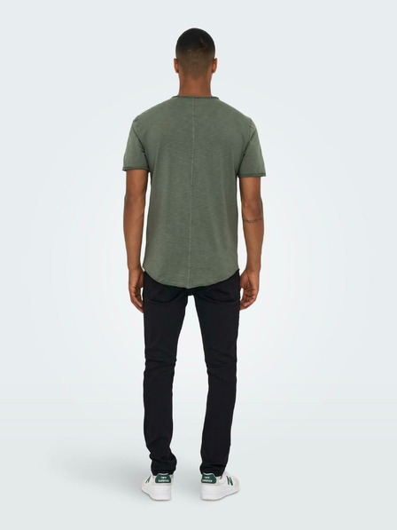 ONLY & SONS ONLY & SONS Benne zöld csíkos basic póló