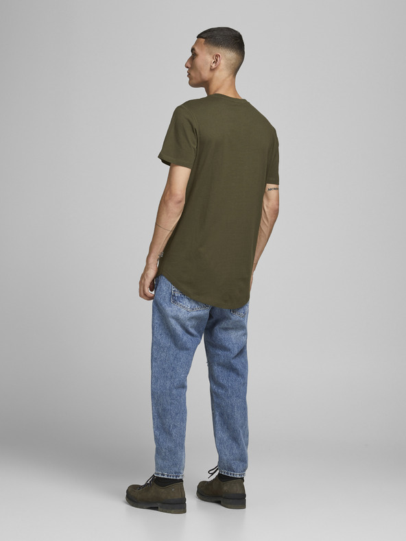 Jack & Jones Khaki színű férfi basic póló Jack & Jones Noa Noa