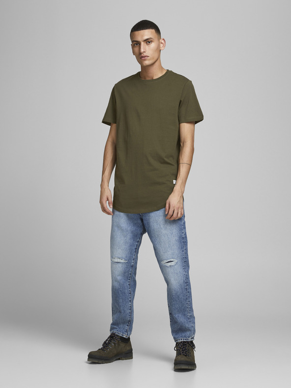 Jack & Jones Khaki színű férfi basic póló Jack & Jones Noa Noa