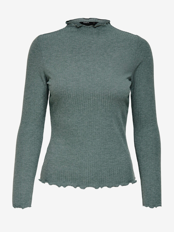 ONLY Zöld női bordázott póló ONLY Emma