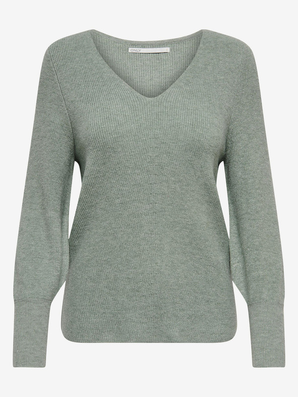 ONLY Zöld bordázott basic pulóver ONLY Latia