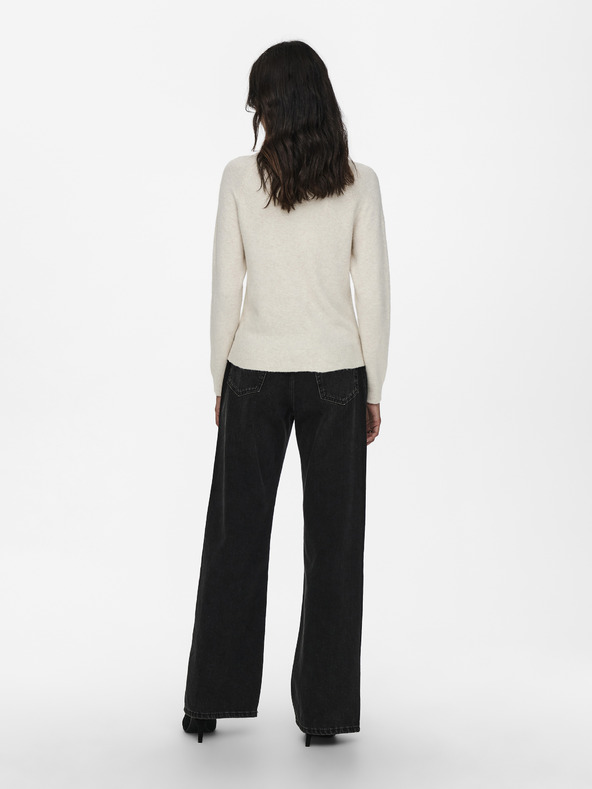 ONLY Krémszínű Basic pulóver ONLY Rica