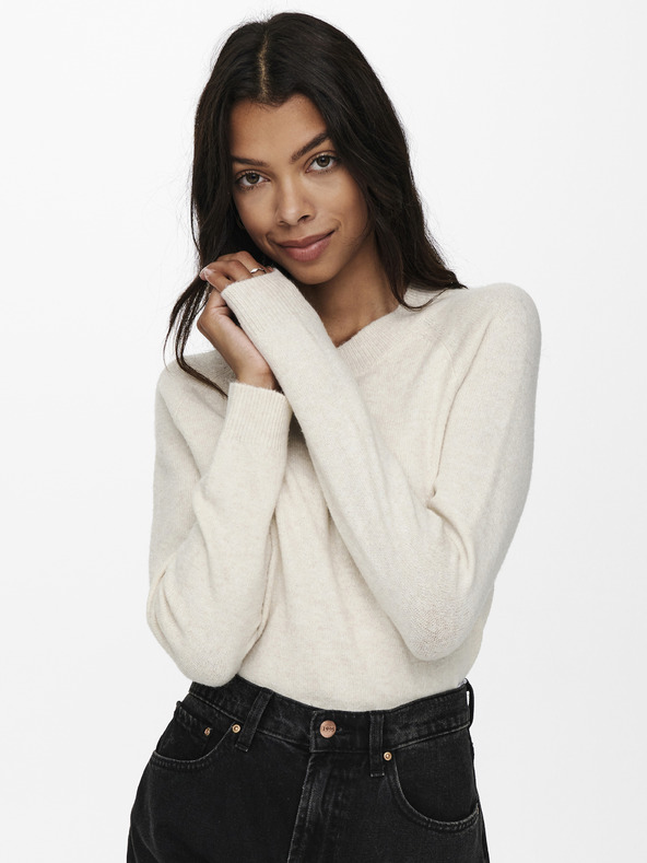 ONLY Krémszínű Basic pulóver ONLY Rica