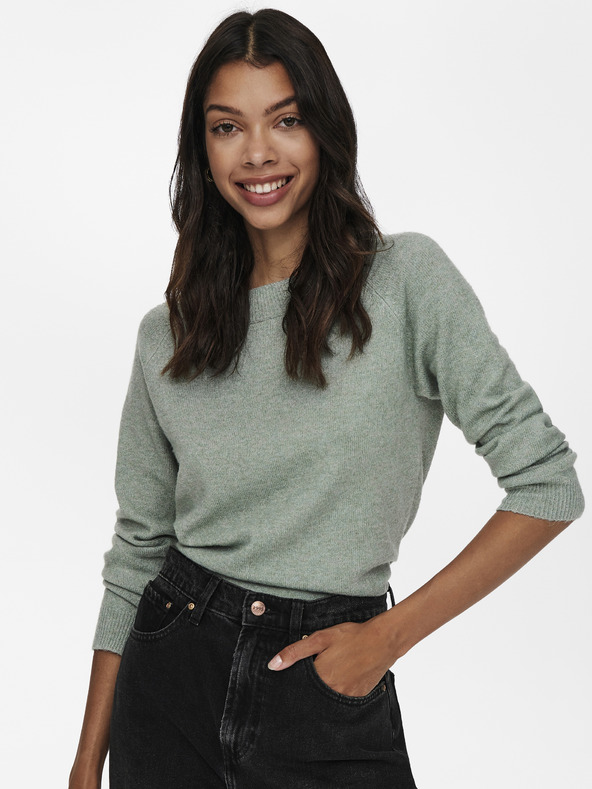 ONLY Világoszöld Basic pulóver ONLY Rica