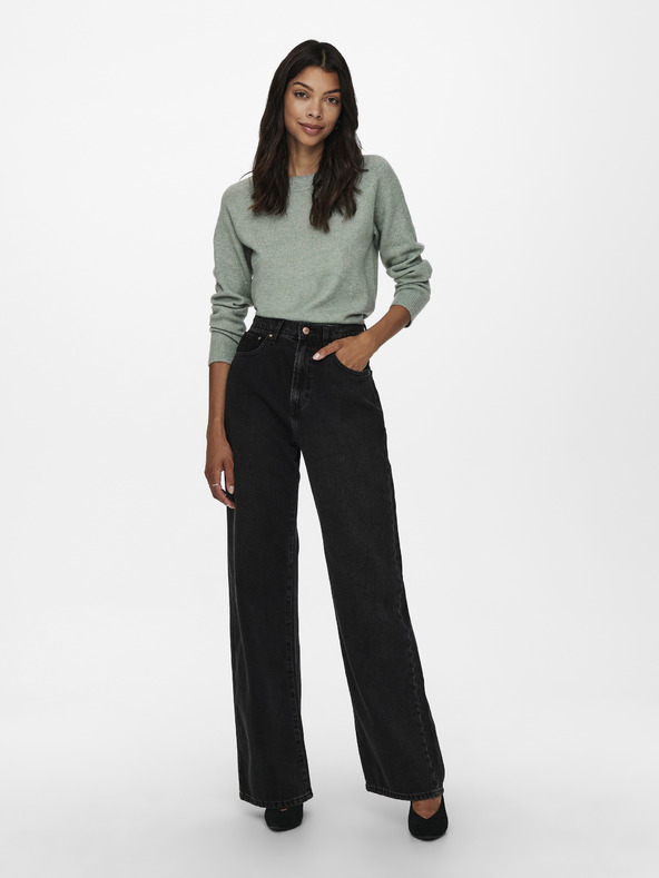 ONLY Világoszöld Basic pulóver ONLY Rica