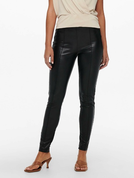 ONLY Fekete műbőr leggings ONLY Jessie