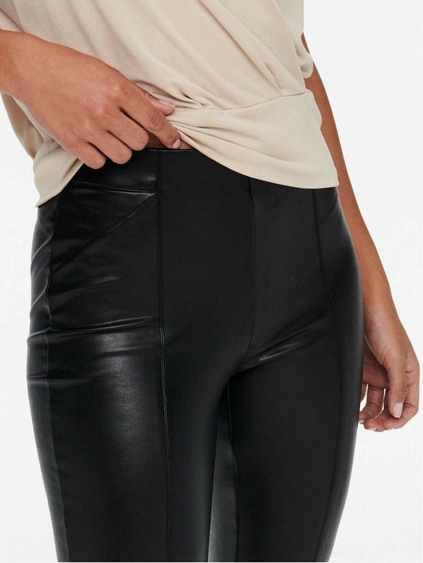 ONLY Fekete műbőr leggings ONLY Jessie