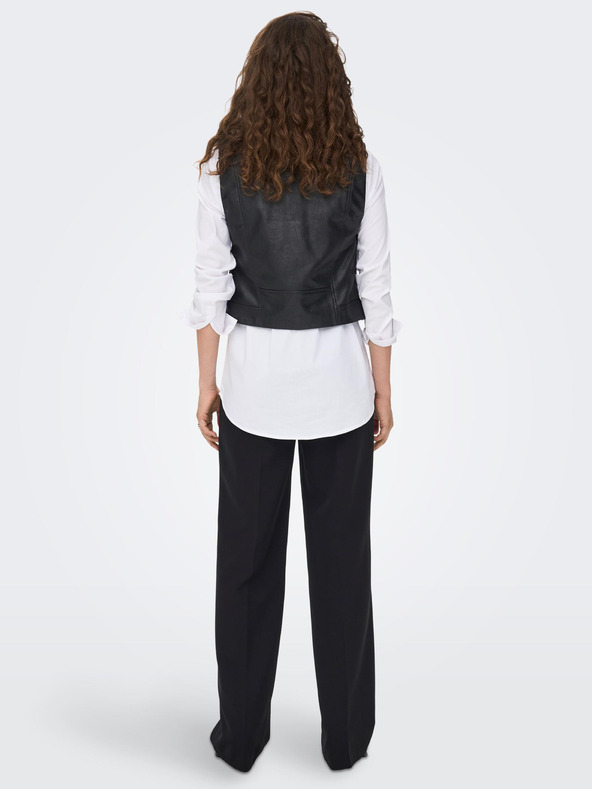 ONLY Fekete női bőrmellény ONLY Vera