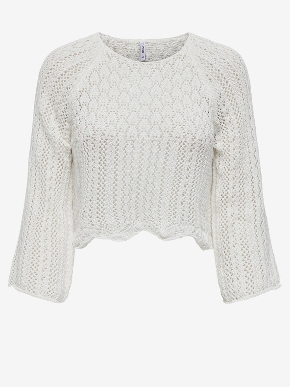 ONLY Krémszínű női rövidnadrágos pulóver ONLY Nola