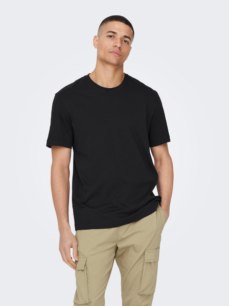 ONLY & SONS Fekete férfi basic póló ONLY & SONS Max Life