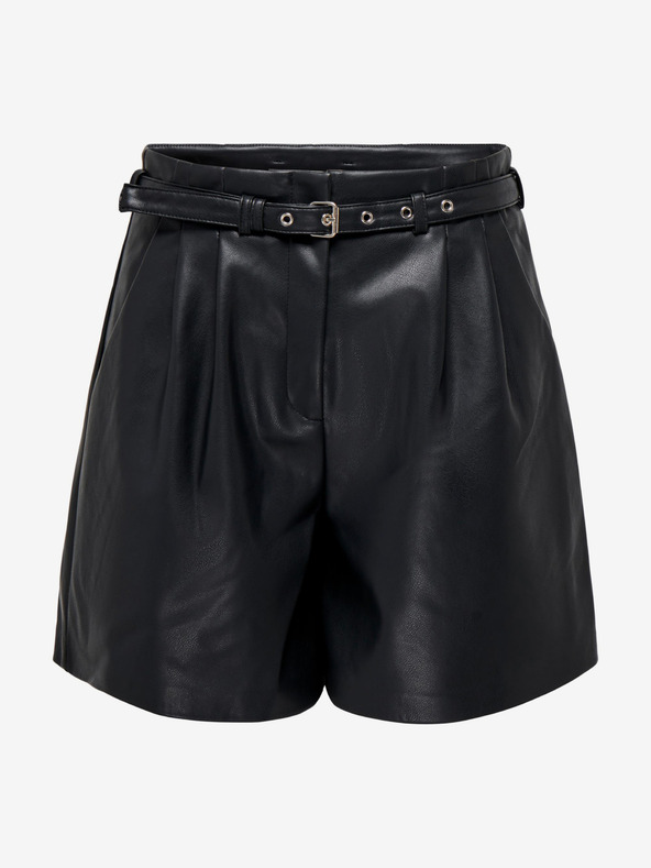 ONLY Fekete női műbőr rövidnadrág ONLY Heidi