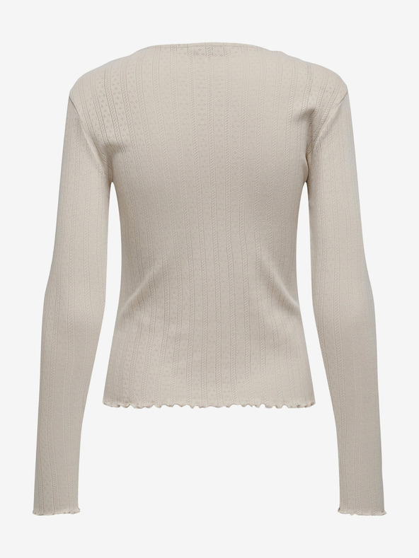 ONLY Bézs színű női hosszú ujjú póló ONLY Carlotta