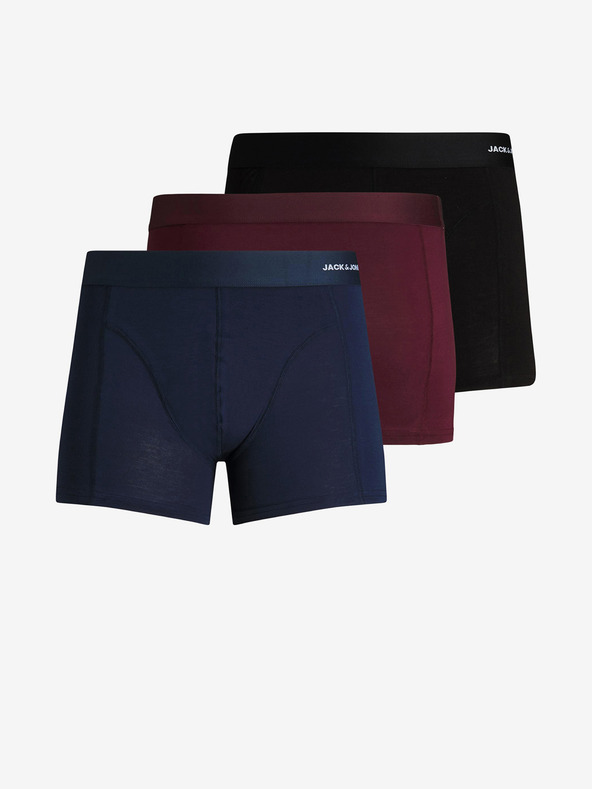 Jack & Jones Három darabos férfi boxeralsó készlet sötétkék, bordó és fekete színben Jack & Jones Basic férfi boxeralsó