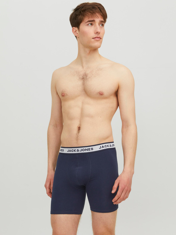 Jack & Jones Három darabos férfi boxeralsó készlet világosszürke, fehér és sötétkék színben Jack & Jones Solid