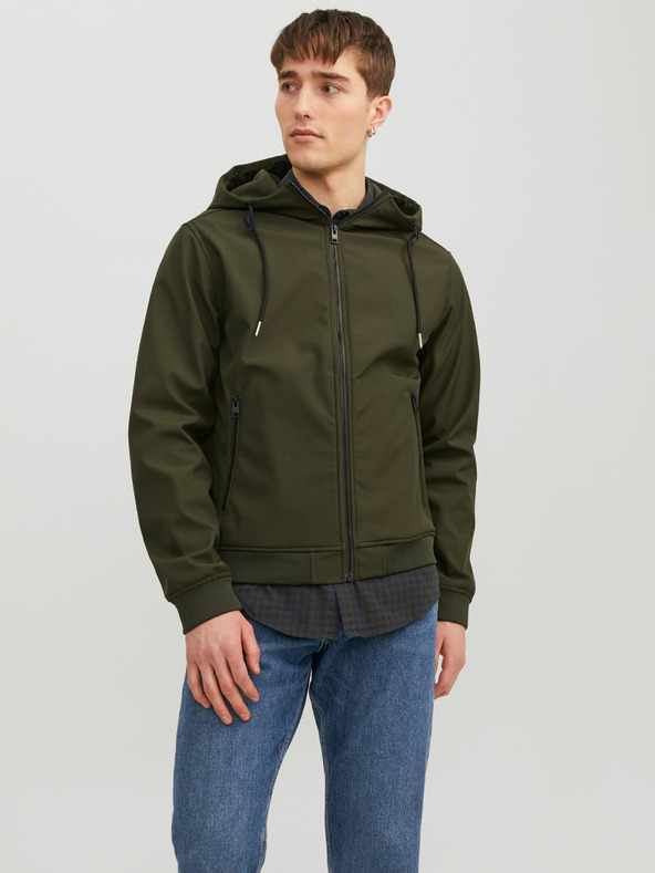 Jack & Jones Khaki színű férfi Jack & Jones Basic Lightweight Softshell kabát