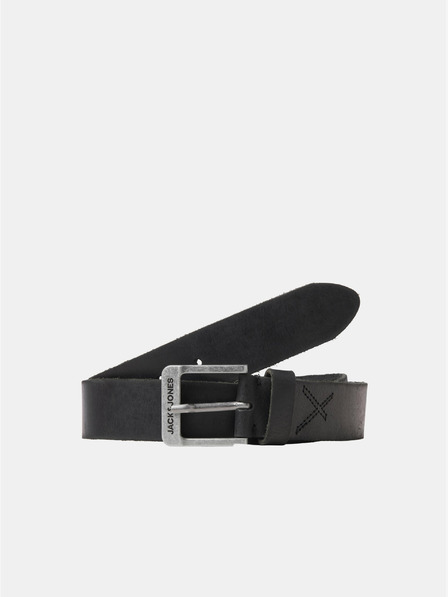 Jack & Jones Fekete férfi bőr öv Jack & Jones Rock