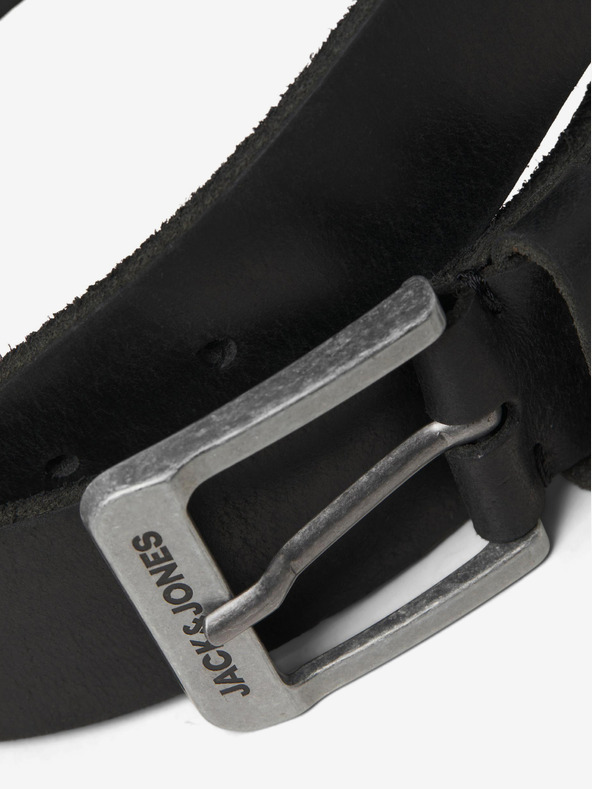 Jack & Jones Fekete férfi bőr öv Jack & Jones Rock
