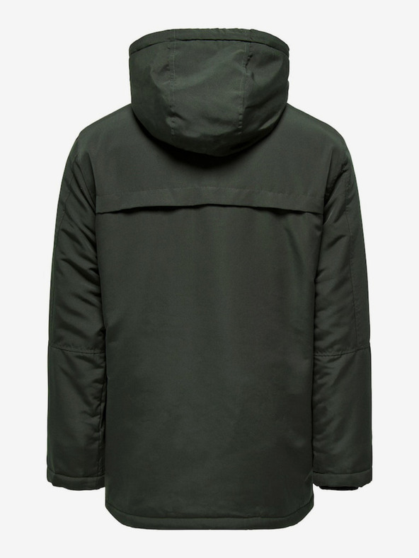 ONLY & SONS Sötétzöld férfi télikabát ONLY & SONS Jayden