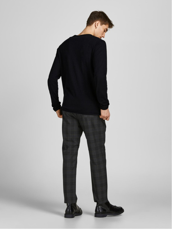 Jack & Jones Fekete férfi basic pulóver Jack & Jones Hill