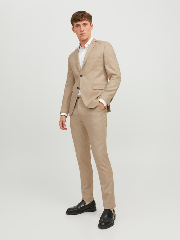 Jack & Jones Jack & Jones Solaris férfi bézs színű gyapjúnadrág