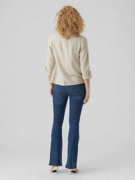 Vero Moda Bézs női kabát lenvászonból Vero Moda Jesmilo