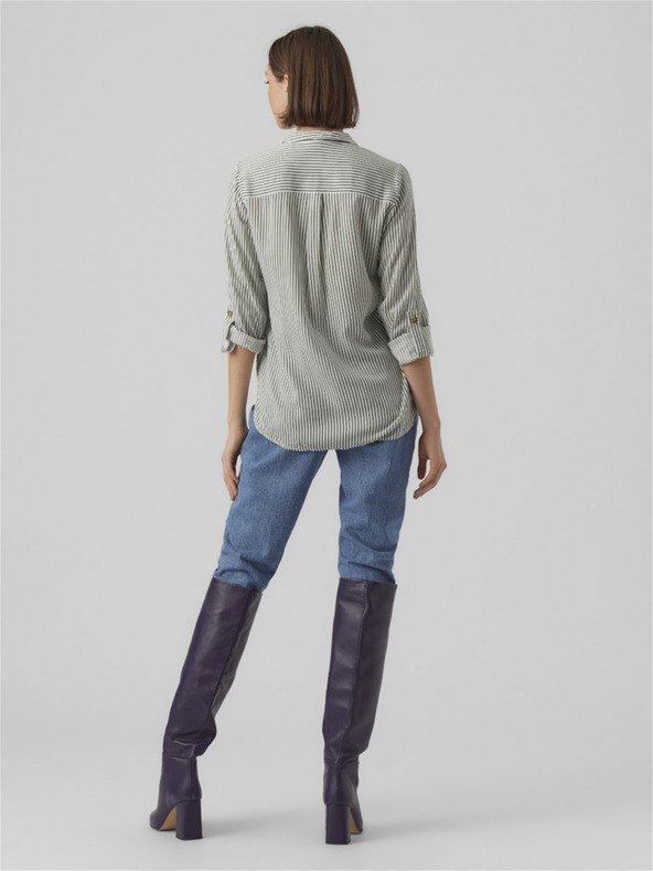 Vero Moda Fehér és zöld Vero Moda női csíkos blúz BUMPY