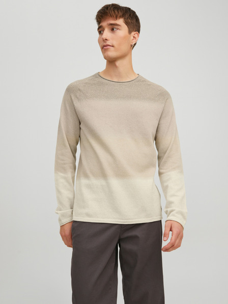 Jack & Jones Bézs színű Jack & Jones Hill férfi pulóver