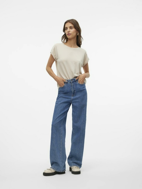 Vero Moda Vero Moda Lava női bézs színű póló