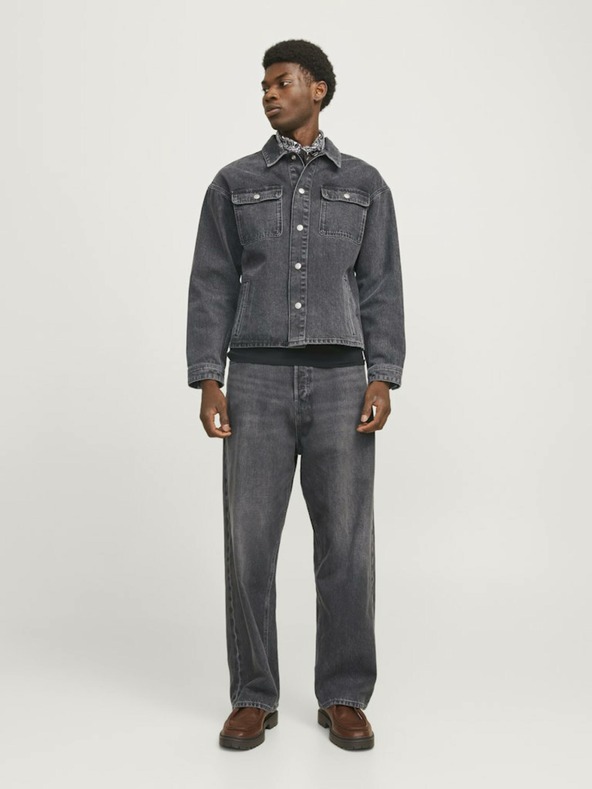 Jack & Jones Sötétszürke, egyenes szabású férfi farmer Jack & Jones Iron