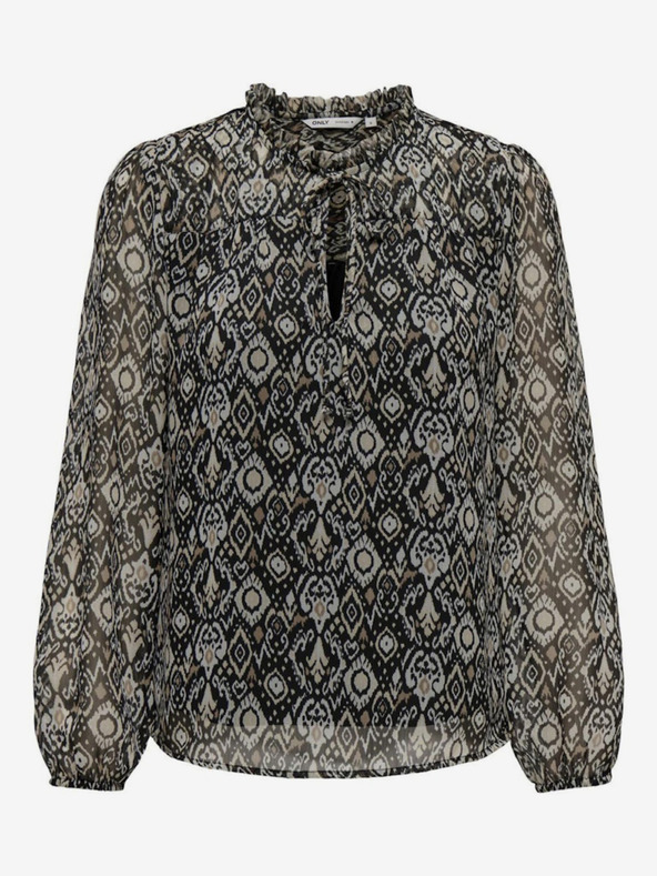 ONLY Bézs-fekete női mintás blúz ONLY Ditsy