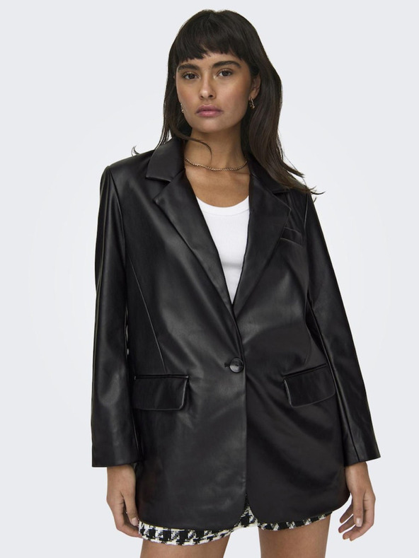 ONLY Fekete női bőrdzseki ONLY Lana