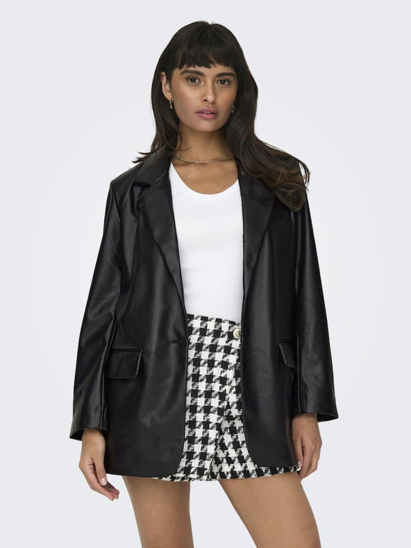 ONLY Fekete női bőrdzseki ONLY Lana