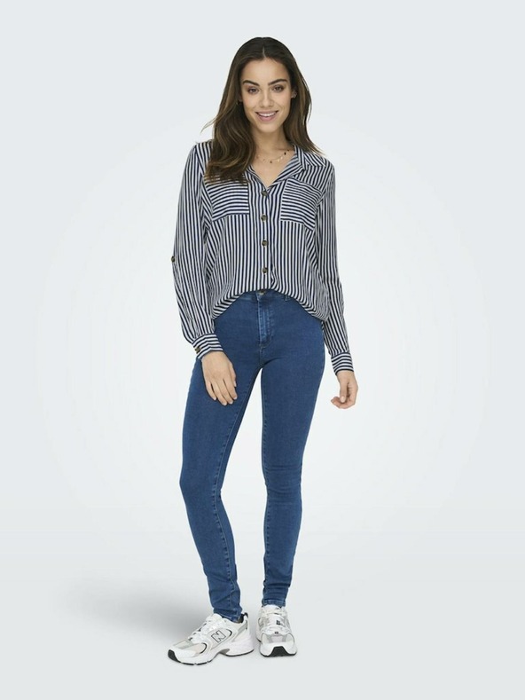 ONLY Fehér és kék női csíkos póló ONLY Yasmin
