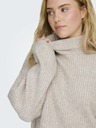 ONLY Krémszínű női gyapjúkeverék pulóver ONLY Melanie