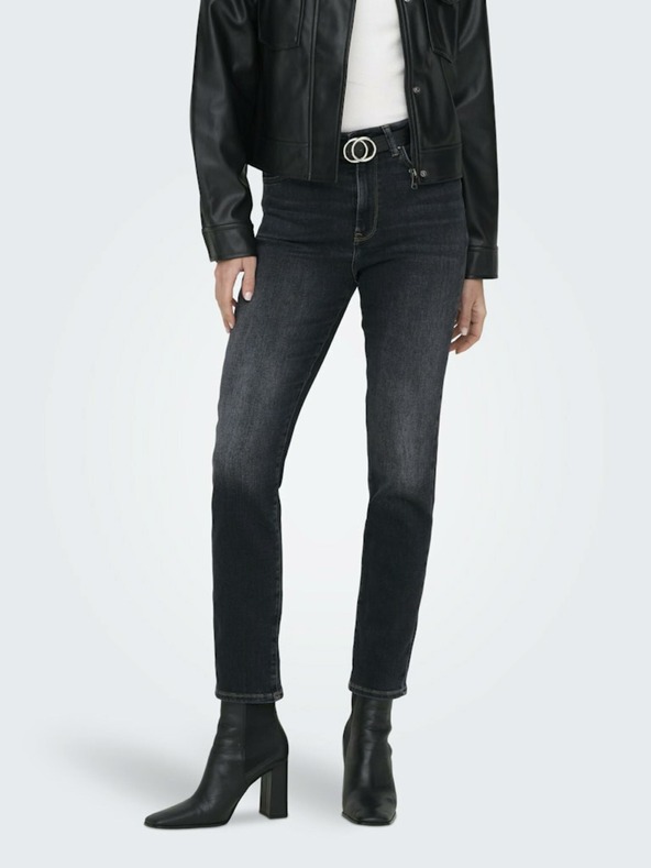 ONLY Fekete női egyenes szabású farmer ONLY Emily Emily