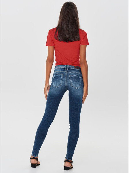 ONLY Kék skinny fit farmernadrág szakadt hatással CSAK