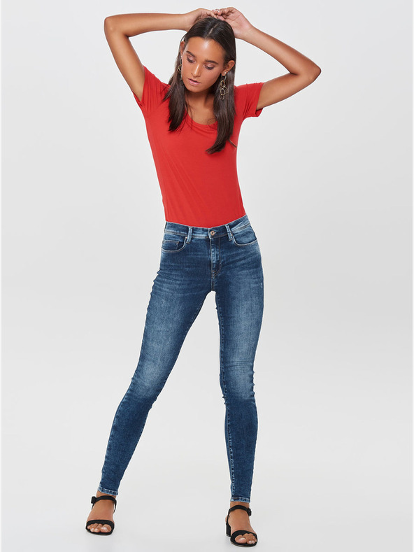 ONLY Kék skinny fit farmernadrág szakadt hatással CSAK