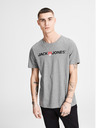 Jack & Jones Jack & Jones szürke csíkos nyomtatott póló póló