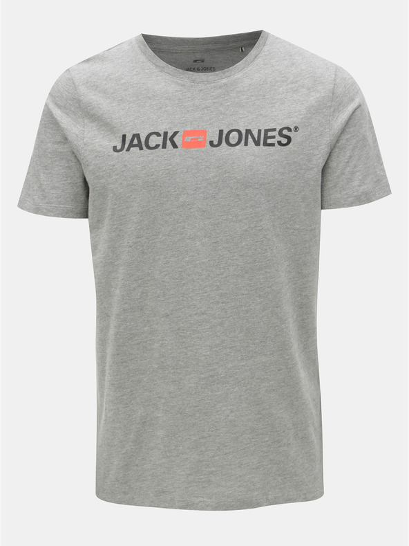 Jack & Jones Jack & Jones szürke csíkos nyomtatott póló póló