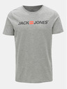 Jack & Jones Jack & Jones szürke csíkos nyomtatott póló póló
